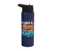 Just A Boy Who Loves Planets Solar System Astronomy Space Stainless Steel Insulated Water Bottle