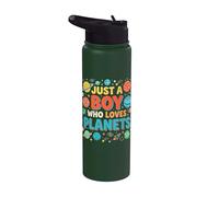 Just A Boy Who Loves Planets Solar System Astronomy Space Stainless Steel Insulated Water Bottle