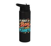 Just A Boy Who Loves Planets Solar System Astronomy Space Stainless Steel Insulated Water Bottle
