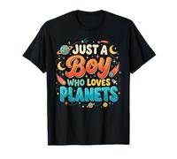Just A Boy Who Loves Planets Solar System Astronomy Space T-Shirt