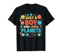 Just A Boy Who Loves Planets Solar System Astronomy Space T-Shirt