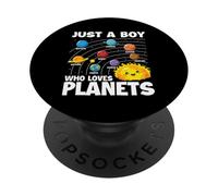 Just A Boy Who Loves Planets - Space Astronomy Science PopSockets Adhesive PopGrip