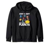 Just A Boy Who Loves Planets - Space Astronomy Science Zip Hoodie
