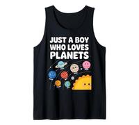 Just a Boy Who Loves Planets Space Enthusiast Kids Funny Tank Top