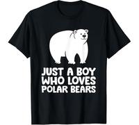 Just a Boy Who Loves Polar Bears Cotton Men T Shirt Black