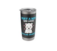 Just A Boy Who Loves Polar Bears Cute Polar Bear Boy Stainless Steel Insulated Tumbler