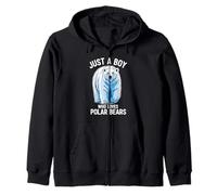 Just a Boy Who Loves Polar Bears Zip Hoodie