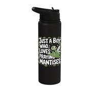 Just A Boy Who Loves Praying Mantises Insect Lover Stainless Steel Insulated Water Bottle