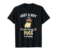 Just A Boy Who Loves Pugs and Pirates Value Graphic T-Shirt