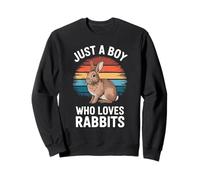 Just A Boy Who Loves Rabbits Nature Fan Kids Boys Rabbit Sweatshirt
