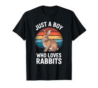 Just A Boy Who Loves Rabbits Nature Fan Kids Boys Rabbit T-Shirt