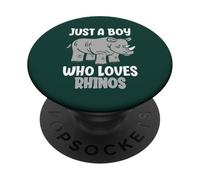 Just A Boy Who Loves Rhinos Future Conservationist PopSockets Adhesive PopGrip