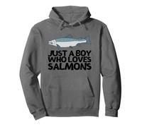 Just A Boy Who Loves Salmons Funny Salmon Pullover Hoodie