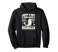 Just A Boy Who Loves Seagulls Funny Seagull Pullover Hoodie