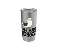 Just A Boy Who Loves Seagulls Funny Seagull Stainless Steel Insulated Tumbler