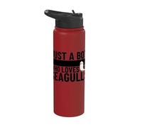 Just A Boy Who Loves Seagulls Funny Seagull Stainless Steel Insulated Water Bottle
