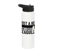 Just A Boy Who Loves Seagulls Funny Seagull Stainless Steel Insulated Water Bottle