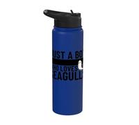 Just A Boy Who Loves Seagulls Funny Seagull Stainless Steel Insulated Water Bottle