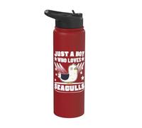 Just A Boy Who Loves Seagulls Funny Seagull Stainless Steel Insulated Water Bottle