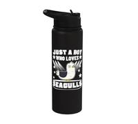 Just A Boy Who Loves Seagulls Funny Seagull Stainless Steel Insulated Water Bottle