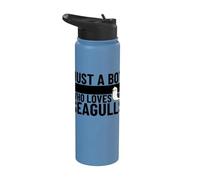 Just A Boy Who Loves Seagulls Funny Seagull Stainless Steel Insulated Water Bottle