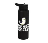 Just A Boy Who Loves Seagulls Funny Seagull Stainless Steel Insulated Water Bottle