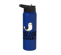 Just A Boy Who Loves Seagulls Funny Seagull Stainless Steel Insulated Water Bottle