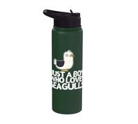 Just A Boy Who Loves Seagulls Funny Seagull Stainless Steel Insulated Water Bottle