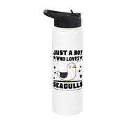 Just A Boy Who Loves Seagulls Funny Seagull Stainless Steel Insulated Water Bottle