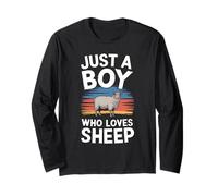 Just A Boy Who Loves Sheep Farm Animal Lover Kids Sheep Long Sleeve T-Shirt