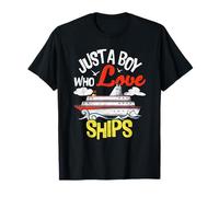 Just A Boy Who Loves Ships Boat T-Shirt