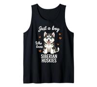 Just A Boy Who Loves Siberian Huskies Tank Top