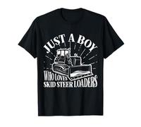 Just A Boy Who Loves Skid Steer Loaders Construction Lover T-Shirt