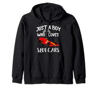 Just A Boy Who Loves Slot Cars Racing Vehicle Wheels T-Shirt Zip Hoodie