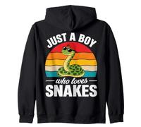 Just A Boy Who Loves Snakes Funny Snake Reptile Boys Kids Zip Hoodie