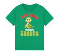 Just A Boy Who Loves Snakes Reptiles Kids Graphic Novelty T-Shirt Boys Tee Adventure Fun