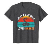 Just a Boy Who Loves Snakes T-Shirt, Youth, Dark Heather Grey, Medium