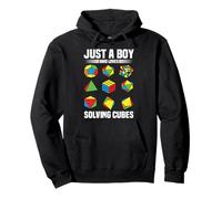 Just A Boy Who Loves Solving Cubes - Speed Cube Magic Cube Pullover Hoodie