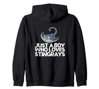 Just A Boy Who Loves Stingrays Funny Stingray Zip Hoodie