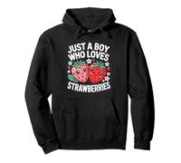 Just A Boy Who Loves Strawberries Cute Art Pullover Hoodie