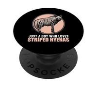 Just a Boy who loves Striped Hyenas Striped Hyena PopSockets Adhesive PopGrip