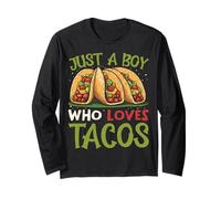 Just A Boy Who Loves Tacos Foodie Taco Mexican Food Lover Long Sleeve T-Shirt