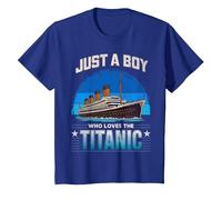 Just A Boy Who Loves The Titanic Vintage Ship Titanic Lovers T-Shirt, Youth, Royal Blue, Small