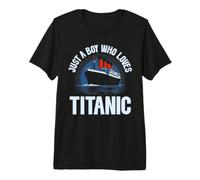 Just A Boy Who Loves Titanic RMS Titanic Ship Icebearg Premium T-Shirt