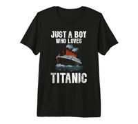 Just A Boy Who Loves Titanic RMS Titanic Ship Icebearg Premium T-Shirt