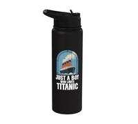 Just A Boy Who Loves Titanic RMS Titanic Ship Icebearg Stainless Steel Insulated Water Bottle