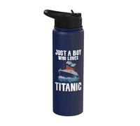 Just A Boy Who Loves Titanic RMS Titanic Ship Icebearg Stainless Steel Insulated Water Bottle