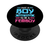 just a boy who loves to be a femboy anime merch PopSockets Swappable PopGrip
