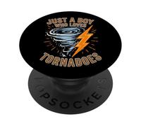 Just a Boy Who Loves Tornado Weather Storm Tornado Chaser PopSockets Adhesive PopGrip