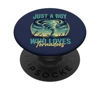 Just a Boy Who Loves Tornado Weather Storm Tornado Chaser PopSockets Adhesive PopGrip